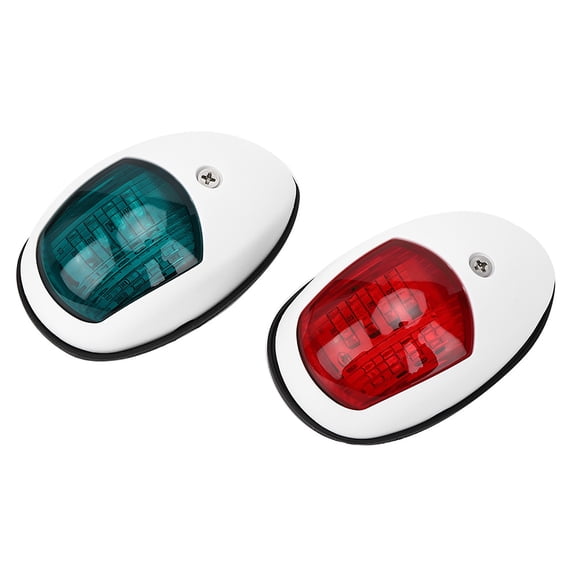 M Buder 2Pcs Marine Navigation Light Red and Green LED Waterproof Boat Side Signal Lamp DC12V 3W Constant Light for Yacht Hull Range 39.4ft Replacement Accessories White Shell