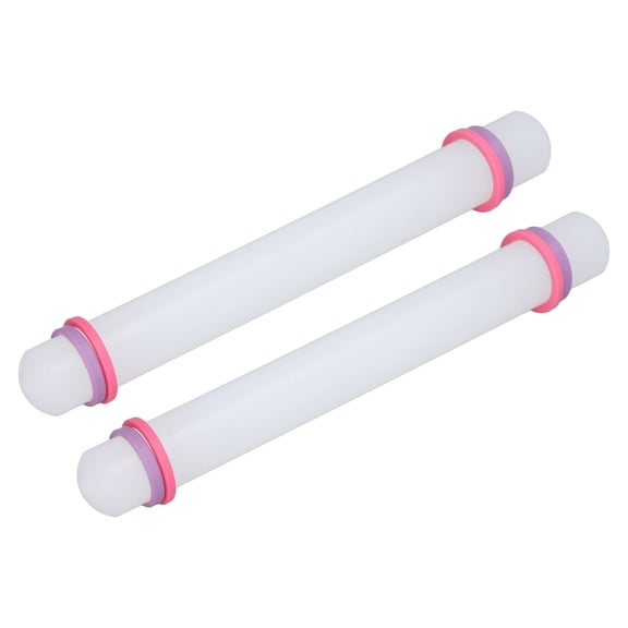 M Buder 2Pcs Plastic Rolling Pin Set Safe Durable Sturdy Nonstick Surface Wide Application Small Fondant Roller Baking Dough Pastry Tool 9.06 inches / 23 cm