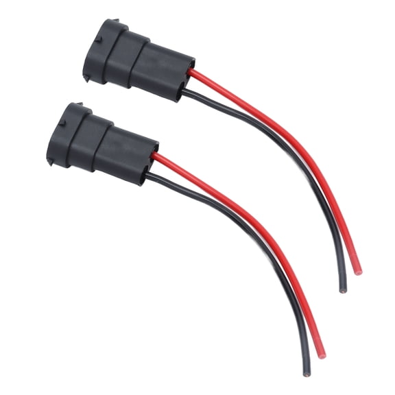 M Buder 2Pcs Socket Wires Male Adapter Headlight Copper Wiring Harness 12V for H11 H8 880 890 Bulb Replacement Parts, Universal Fit, Easy Installation