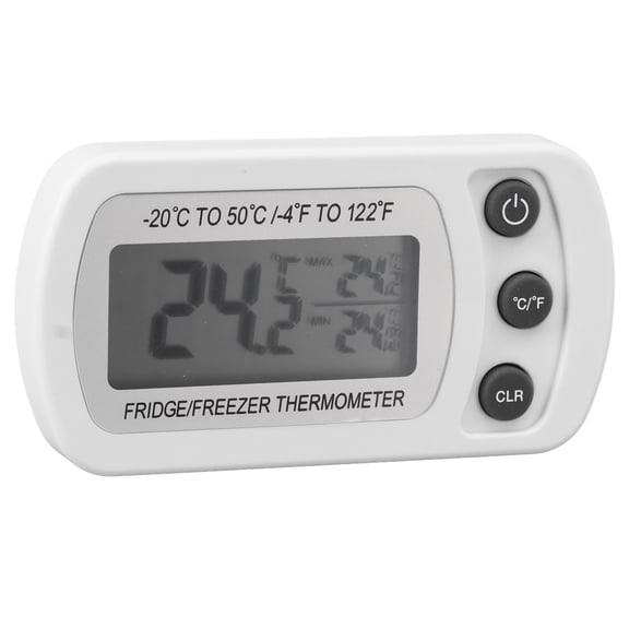 M Buder 2Pcs Waterproof Digital Refrigerator Fridge Thermometer -20 to 50 Celsius / -4 to 122 Fahrenheit Digital Freezer Thermometer White Display Gauge For Home Kitchen Food Safety Monitor