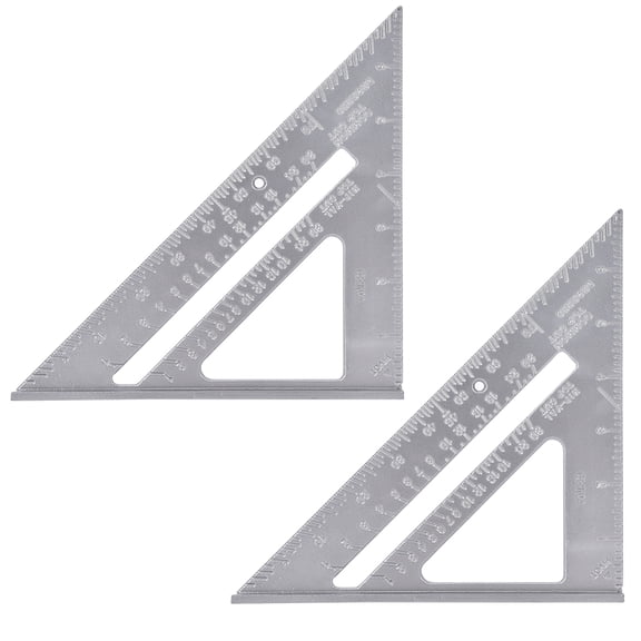 M Buder 2pcs 7 inch / 17.78 cm Aluminium Alloy Right Angle Ruler Woodworking Triangle Protractor Measuring Tool