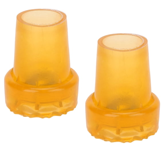 M Buder 2pcs Orange Crutch Feet Pads Thickened Non-Slip Rubber Canes Feet Covers Wear Resistant Protective Round Foot Design 360 Degree Rotatable Replacement Tips (9 inches / 22.8 cm)