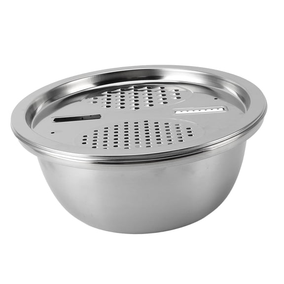 M Buder 3 In 1 Colander Strainer Set Premium Stainless Steel Rice Washing Multi Functional Grater Bowl Drain Basin For Kitchen Prep Cooking Salads And More, 11 inches / 28 cm