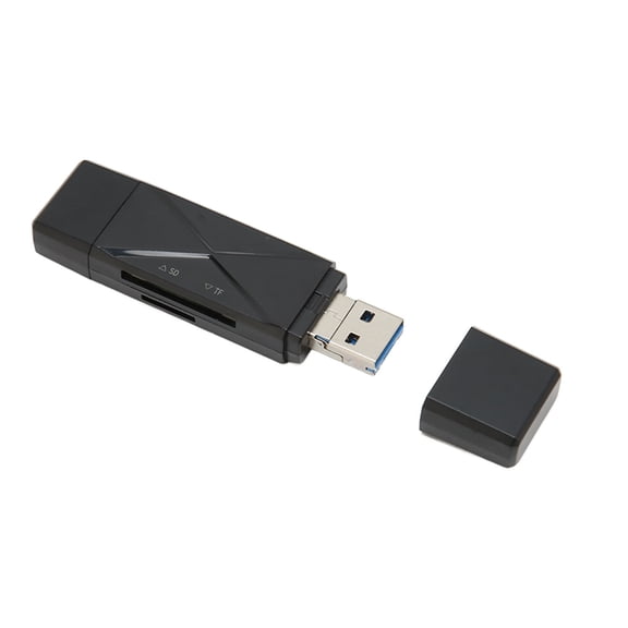 M Buder 3 in 1 USB Storage Card Reader USB C USB 3.0 Micro USB Portable Memory Card Reader with 3 Connectors for PC Laptop Smartphones Black High Speed Data Transfer Compact Hub[cite: 1]