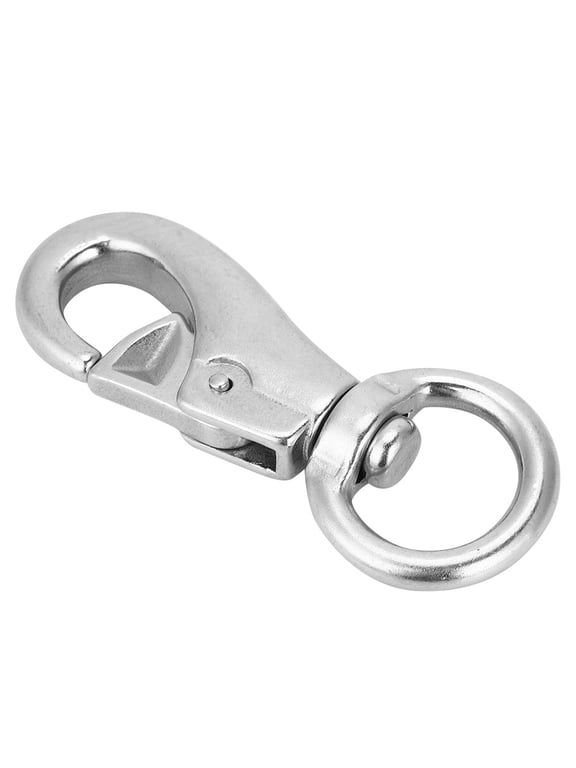 3.9 Inches (99mm) 304 Stainless Steel Diving Snap Hook, Heavy Duty Swivel Bolt Clip for Scuba Gear, Dog Leashes, Camera Lanyards, & Keychains, Silver Anti-Corrosive Hardware, 1 Count