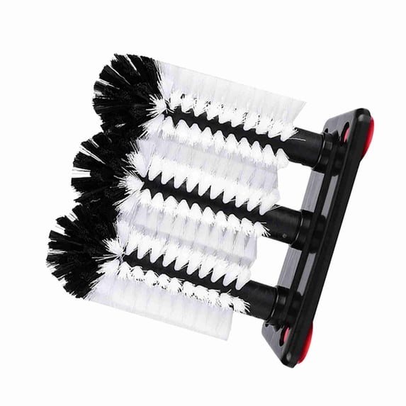 M Buder 3 Brushes Bar Glass Cups Washer for Sink with Suction Cup Base, Heavy Duty Manual Glass Cleaning Scrubber for Cocktail and Wine Glasses, 7.5 x 3.9 x 7.5 inches / 19 x 10 x 19 cm