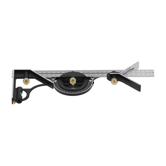 M Buder 3 In 1 Combination Square Set Protractor Ruler High Accuracy Square Angle Ruler for Woodworking 11.8 inches / 300 mm