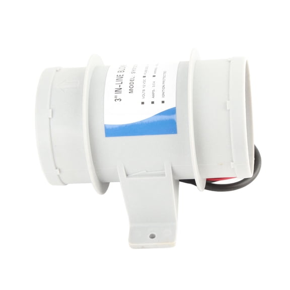 M Buder 3 Inch 12V Silent Inline Marine Bilge Air Blower Fan for Yachts Boats Air Circulation, 145 CFM High Capacity Exhaust Ventilation System for RV, Motorhome, and Marine Vessel (3 In / 7.6 cm)