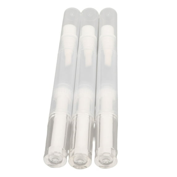 M Buder 3 Pack 2.5ml Clear Empty Twist Pens with Brush Tip, Refillable Nail Oil Cuticle Container, Portable Cosmetic Travel Applicator Tube for Lip Gloss & Growth Liquid (0.08 oz)