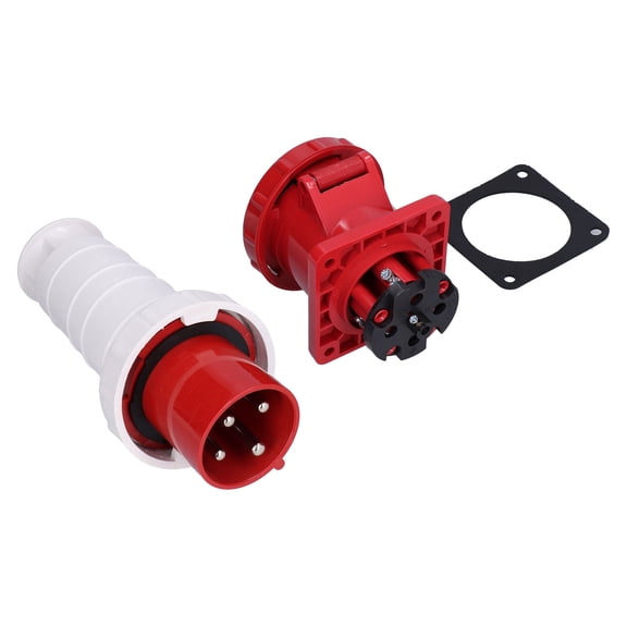 M Buder 3 Phase 4 Pin Industrial Plug Socket Concealed Waterproof Power Connector Set 380-415V 63A 3P+E IP67
