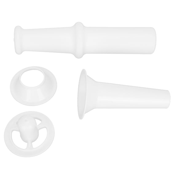 M Buder 3-Piece Meat Grinder Accessory Kit, Food Pusher, Sausage Filling Nozzle, Kubbe Attachment for 7# Universal Grinders, White