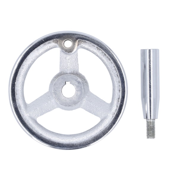 M Buder 3 Spoke Hand Wheel with Revolving Handle, Cast Iron Round Handwheel for Lathe Milling Grinding Machine, 12x100MM (3.94 inches / 10 cm)