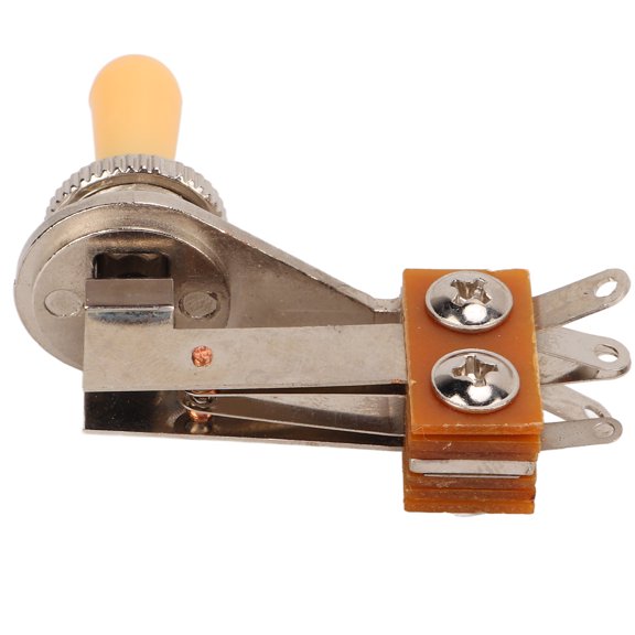 M Buder 3-Way L Shaped Toggle Switch Electric Guitar Pickup Selector Replacement Tones Control Parts with Cream Yellow Cap for LP EPI Style Guitars, 2.36 inches / 6 cm Length [cite: 30]