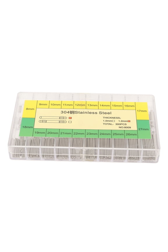 300 PCS 1.2mm Watch Band Pin Bar Rust Proof Stainless Steel Watch Straps Spring Bar Repair Tool