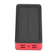 M Buder 30000mAh Solar Power Bank Large Capacity Portable Charger with 9LED 3 Light Modes 4 USB Fast Charge Polymer Lithium Ion Red 6.6 inches / 16.8 cm for Camping Climbing [cite 8, 9, 12]