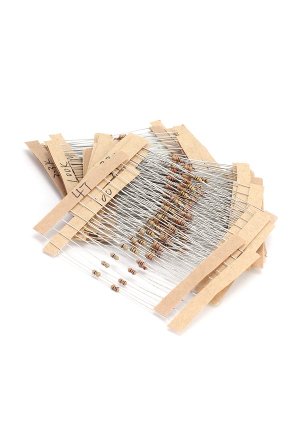 300Pcs Carbon Film Resistor Assortment Set 30 Values 10 ohm to 1M ohm 1/6W 5% Tolerance High-Accuracy Electronic Components Kit for DIY Projects and Breadboard Circuit Experiments
