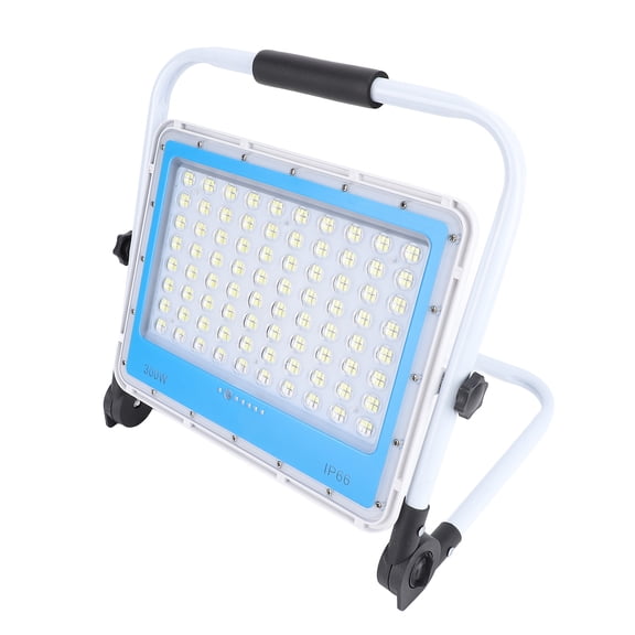 M Buder 300W LED Work Light 40000LM Portable Flood Light with 24000mAh Rechargeable Battery, IP66 Waterproof, 6000K, Adjustable Stand for Job Site Workshop Garage, US Plug (14.17 inches)