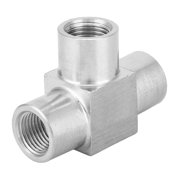 M Buder 304 Stainless Steel 3 Way Pipe Connector BSPP Female Thread 1/4 inch / 6.35 mm Plumbing Fitting for Water Gas Oil Fuel Transmission Systems, Heavy Duty T-Shape Splitting Adapter