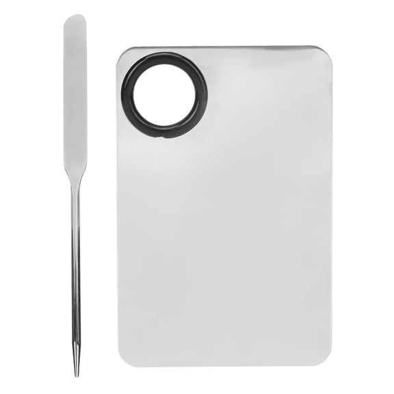 M Buder 304 Stainless Steel Cosmetic Makeup Spatula Palette Set Foundation Mixing with PU Leather Cover