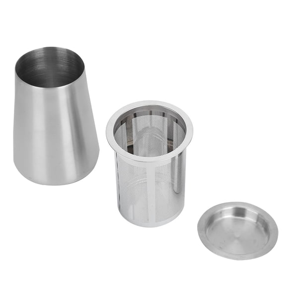 M Buder 304 Stainless Steel Fine Mesh Coffee Powder Filter Sifter Sieve Container Cup with Lid Reusable Coffee Accessories for Brewing Espresso and American Style Coffee, Silver