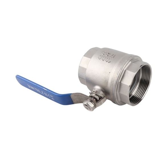 M Buder 304 Stainless Steel Two Piece Full Port Female Thread Ball Valve 2 inch DN50 1000 WOG Heavy Duty for Water Oil Gas Industrial Pipeline Flow Control Maintenance