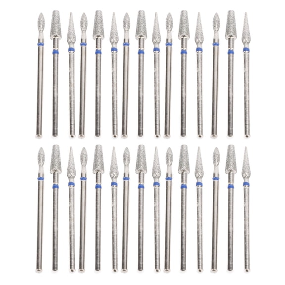 M Buder 30pcs Nail Drill Bits Individually Wrapped Stainless Steel Manicure Cuticle Removal Nail Drill Bit Set, Assorted Tip Styles, 30 Count
