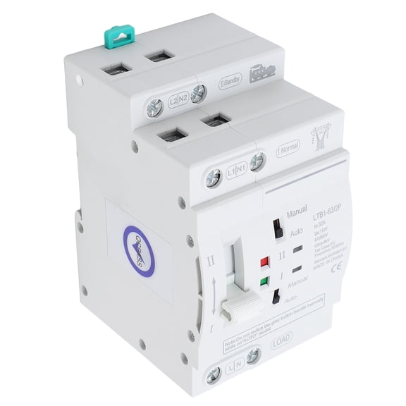 M Buder 32A Double Power Automatic Transfer Switch 110V DIN Rail ATS Mini Generator Changeover Selector Switch 2P