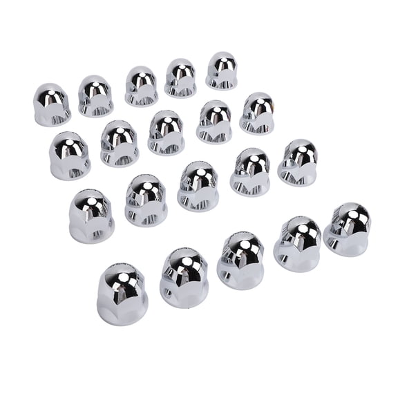 M Buder 33mm Chrome Lug Nut Covers Flanged Press-on Caps for Most Semi Trucks Commercial Trailers and Vehicles 20 Pcs Pack (1.3 inches / 33 mm Inner Diameter)