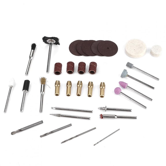 M Buder 34 Pieces Small Electric Rotary Tool Accessory Kit for Grinding Polishing Metal Wood Jade Carving with Polishing Wheels Sanding Drums Drill Bits Practical DIY Detail Work Tools