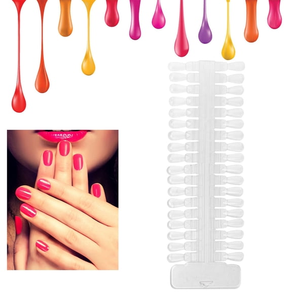 M Buder 36 Tips Nail Gel Color Display Cards Double Sided Practice Samples Training Tools Transparent (10.6 inches / 27 cm)