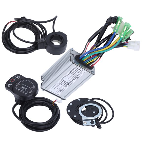 M Buder 36V/48V 250W Electric Bicycle Motor Controller Kit with Brushless 7A Controller, KT-900S LED Display Panel, and Thumb Throttle for E-Bike Conversion (19.00 inches / 48.26 cm Pack)