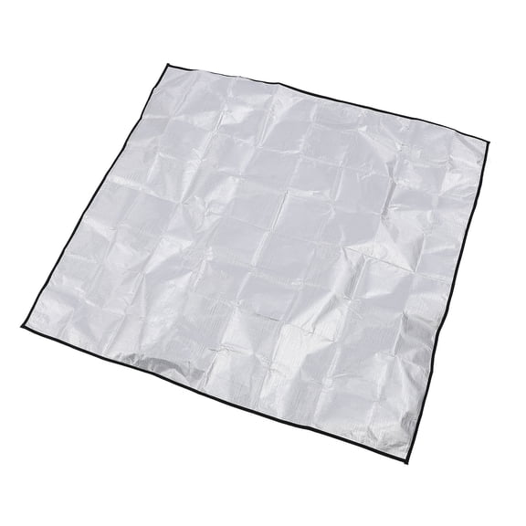 M Buder 39 Inch 4-Layer Silver Fireproof Mat (99.06 cm), Waterproof Oilproof Reusable Heat Resistant Under Grill Pad for Outdoor Wood Burning Fire Pit, BBQ Smoker and Patio Floor Protection