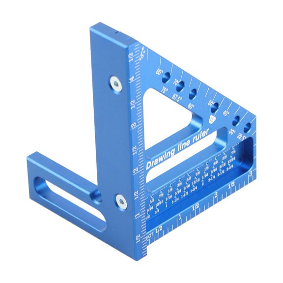 M Buder 3D Multi Angle Square Ruler Woodworking Miter Triangular Protractor 45 90 Degree Aluminum