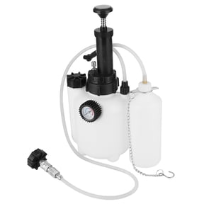 M Buder 3L Brake Clutch Fluid Bleeder Tool Kit Pneumatic Bleeding System for Vehicles, Premium PE Plastic Brake Bleeder with 1L Bottle, 10-30 PSI Working Pressure, White Automotive Specialty Tool