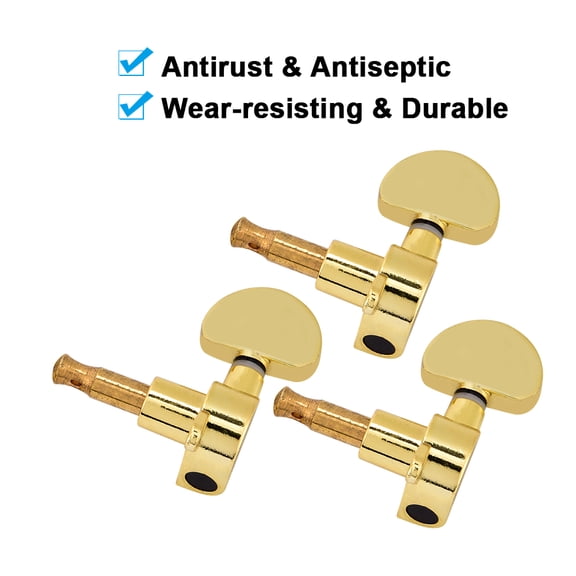 M Buder 3L3R Guitar Tuning Pegs Tuners Zinc Alloy Machine Heads for Acoustic Electric Guitar Gold Color Replacement Parts with Mounting Hardware Included [cite: 12]