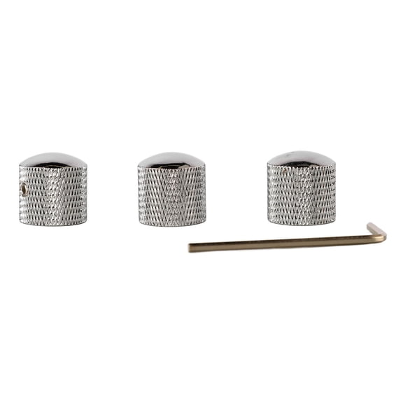 M Buder 3PCS Guitar Dual Stacked Knobs Tone Control Metal Knob Replacement for Electric Guitar Bass GD105 Chrome, Durable Replacement Parts with Wrench