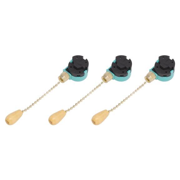 M Buder 3Pcs Ceiling Light Pull Chain Switch 3 Speed 4 Wire Ceiling Fan Lamp Switch for Ceiling Lamp Fan Lamp Wall Lamp Gold (1.06 inches / 27 cm)