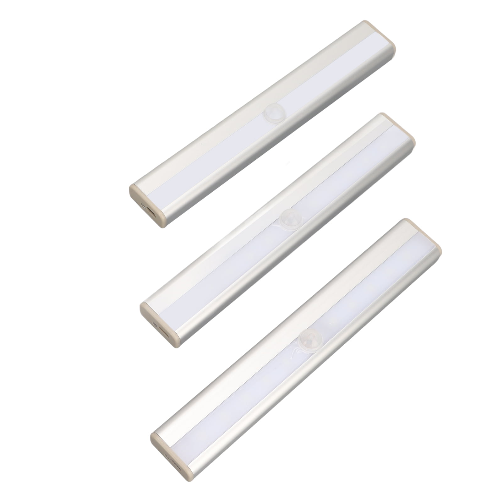 M Buder 3Pcs Wireless Motion Sensor LED Lights Under Cabinet Lighting USB Rechargeable Wardrobe Closet Light Aluminum Acrylic Auto On/Off Lamp (7.87 inches / 20 cm)