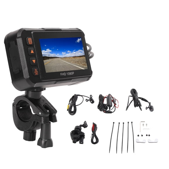 M Buder 3in Motorcycle Dash Cam 1080P Dual Lens Front Rear Camera 120 Degree Wide Angle Driving Video Recorder G-Sensor Parking Monitor Waterproof Action Cam (3 inches / 7.62 cm)
