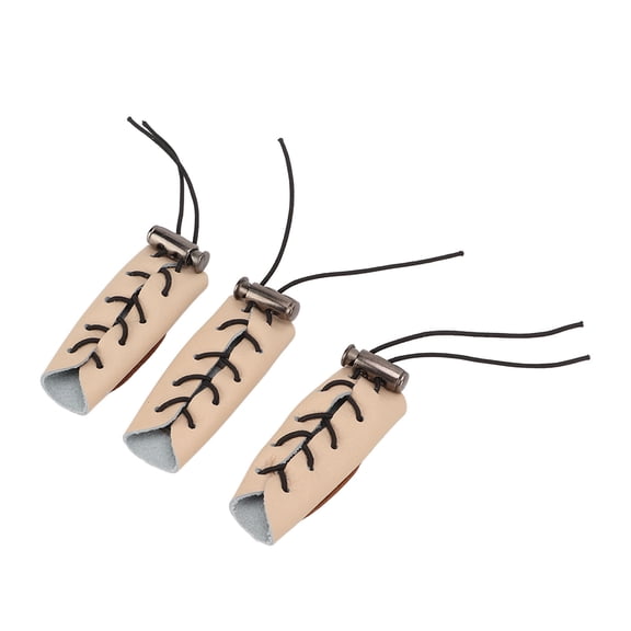 M Buder 3pcs Archery Finger Guards Independent Portable Leather Bow Finger Saver Tab for Compound Recurve Bows Hunting Target Practice (10 inches / 25.4 cm)