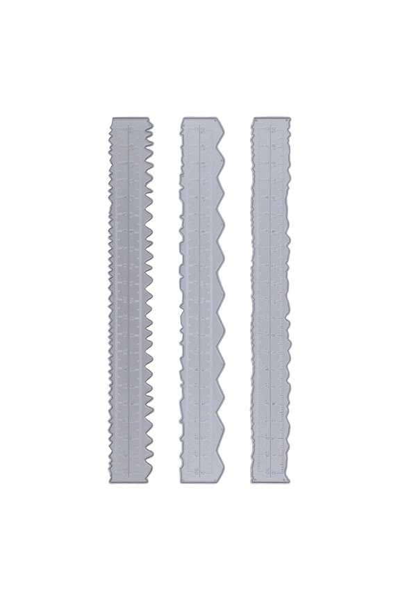 3pcs Irregular Edges Ruler Metal Die-Cut Dies Carbon Steel Embossing Tool for DIY Card Making, Scrapbooking and Craft Projects, 8.66 inches / 22 cm Length