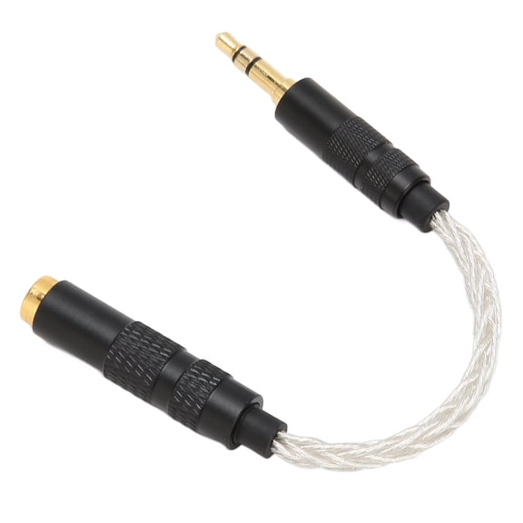 M Buder 4.4mm Balanced Female to 3.5mm Stereo Male Adapter Cable, Premium Gold Plated Connectors, Portable Headphone Convert Audio Cable Extension for Media Players, 5.5 inches / 14 cm, Silver