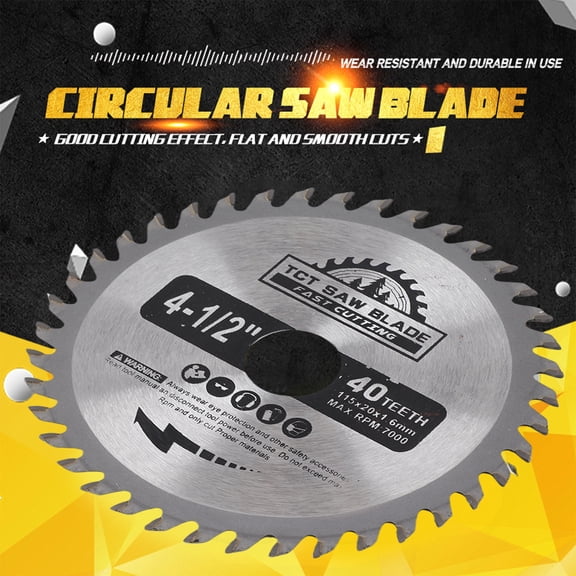 M Buder 4.5 Inches / 115 mm Woodworking Carbide Circular Saw Blade Cutting Disc 40 Teeth Heavy-Duty Multi-Purpose Tool Accessory for Precision Cutting Wood Metal Plastic and Fiberglass
