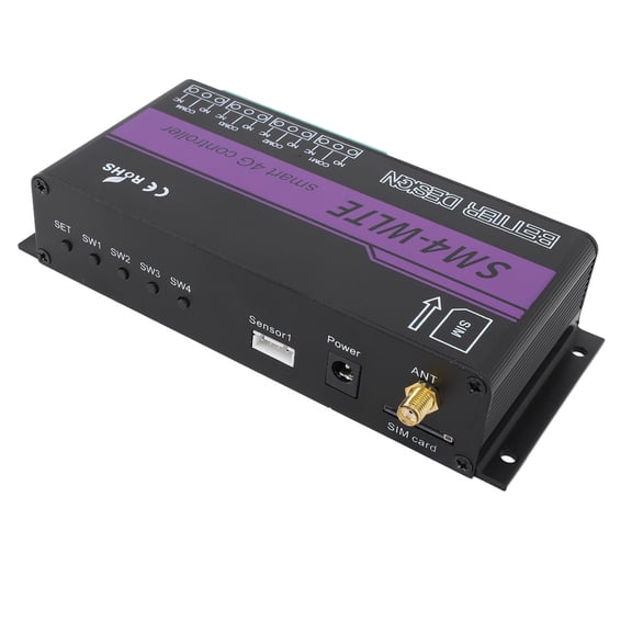 M Buder 4 Channel 4G SMS Alarm Controller & Electrical System Relay, Mobile Phone Access with App & Web Control, PT100 Thermocouple Power Failure Alert, 100-240V, Industrial Automation