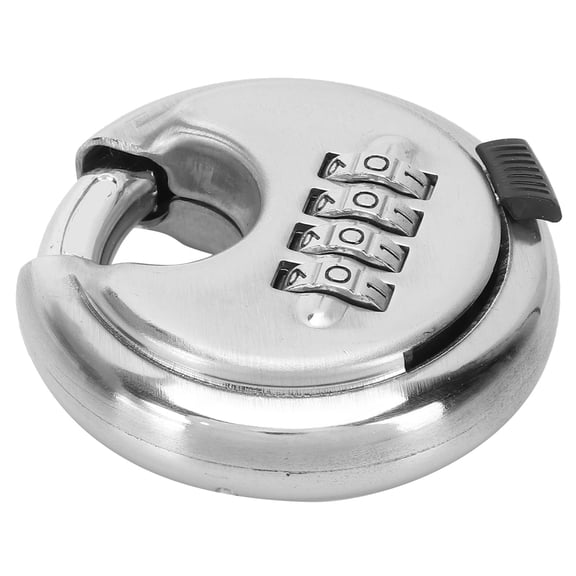 M Buder 4 Digit Combination Disc Padlock with Hardened Steel Shackle for Trailer, Garage, Storage Unit, and Gate Security