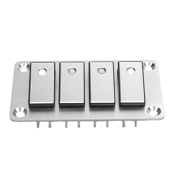 M Buder 4 Gang Aluminum Rocker Switch Panel Blue Backlight Universal Mini On Off Boat Toggle Switch Panel for RV Truck SUV Marine Vehicle Replacement Part 12V Electrical Equipment Accessory