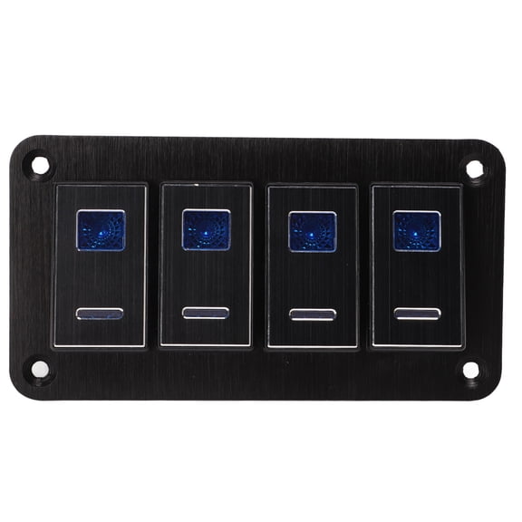 M Buder 4 Gang Rocker Switch Panel Aluminum Alloy DC 12V-24V Pre-Wired On Off Toggle Switch Control for Car RV Motorcycle Bus Trailer UTV 13 inches / 33.02 cm