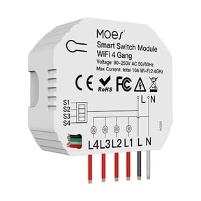 M Buder 4 Gang Wi-Fi Smart Light Switch Module, DIY Breaker 2-Way Independent Control, Compatible with Alexa, White (2.04 inches / 52 mm)