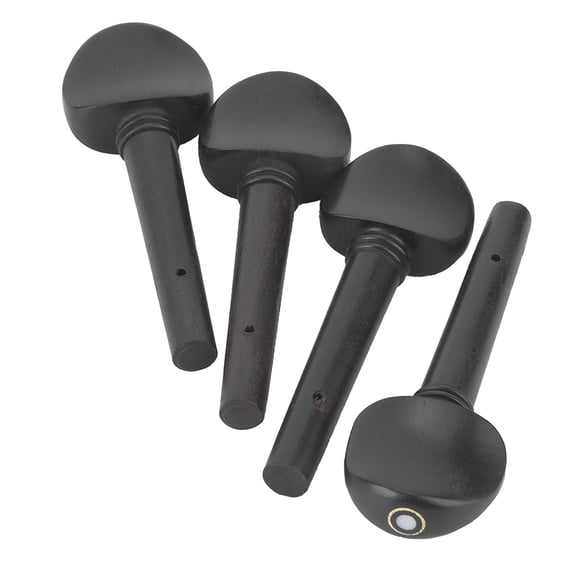 M Buder 4 Pcs Quality Violin Strings Shaft Tuning Pegs Accessories Ebony Solid Wood Replacement Parts for 1/2 Violin, Black (1.96 x 0.78 x 0.39 inches / 5 x 2 x 1 cm)