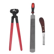 M Buder 4-Piece Farrier Hoof Repair Tool Kit Steel Double Sided File Trimmer Set for Horses Cattle Sheep Donkeys 15.75 inches / 40 cm